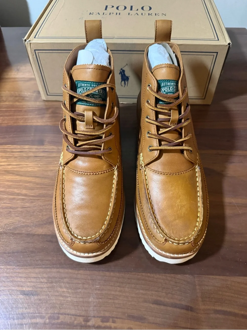 Polo Ralph Lauren Ranger Leather Workboot Men’s Size 11.5 Boots in ‘Polo Tan’